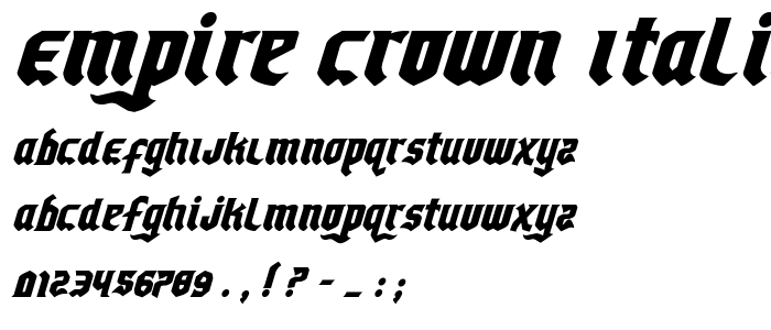 Empire Crown Italic font